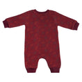 Load image into Gallery viewer, Red baby onesie with a pattern on a white background