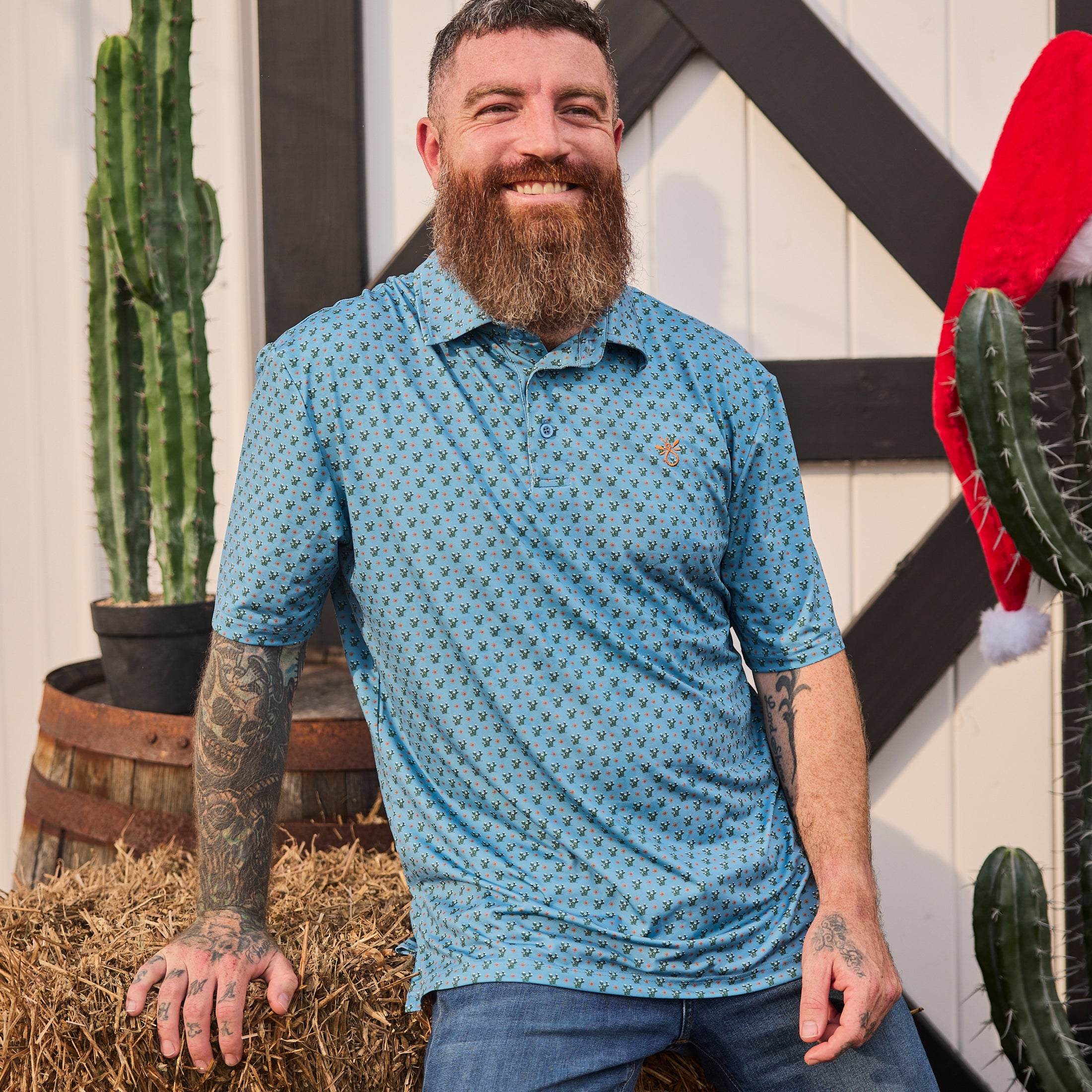 The Papa Bear Performance Polo | Snow Cactus