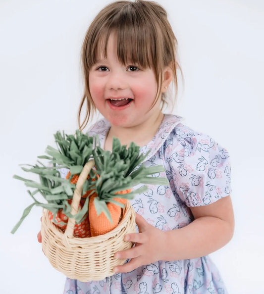 Darling Button Down Cotton Dress | Pink and Blue Bunnies