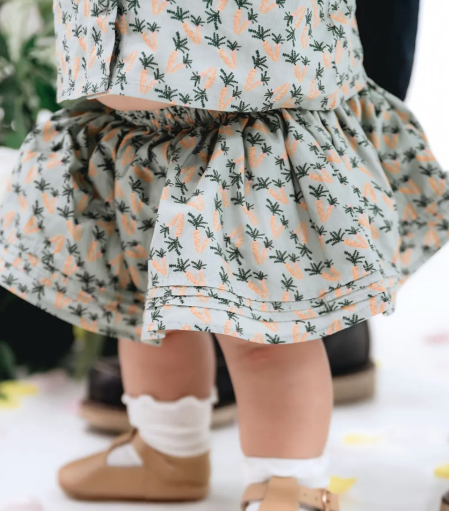 Twirly Skirt | Green and Orange Carrots